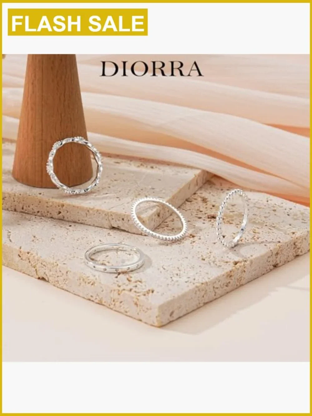 4PCS Sterling Silver Stackable Rings Set CZ Thin Band Rings Size 5-10
